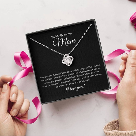 TO MY BEAUTIFUL MOM NECKLACE SOFT BOX GIFT HOLIDAY BIRTHDAY MOTHER’S DAY - Picture 3 of 5